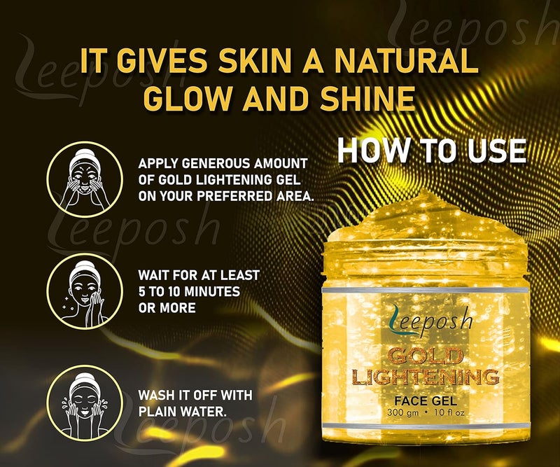 Leeposh Leeposh Gold Lightening gel  vitamin c Gel  24 K Gold gel  skin whitening pure gold gel 300 ml - Image 5