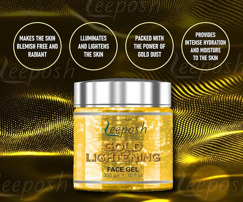 Leeposh Leeposh Gold Lightening gel  vitamin c Gel  24 K Gold gel  skin whitening pure gold gel 300 ml - Image 2