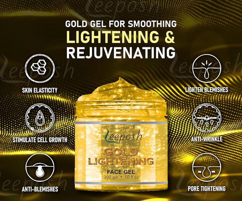 Leeposh Leeposh Gold Lightening gel  vitamin c Gel  24 K Gold gel  skin whitening pure gold gel 300 ml - Image 3