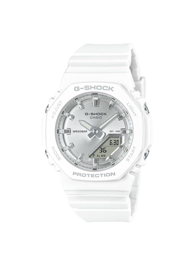 CASIO ساعة كاسيو جي شوك أنالوج-ديجيتال بقرص أبيض للنساء GMA-P2100VA-7ADR - Image 1