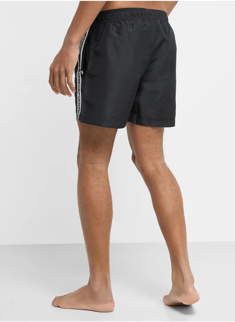 امبوريو ارماني Beachwear Logo  Drawstring Shorts