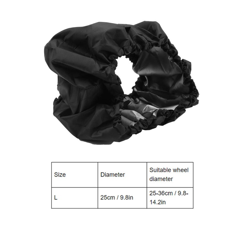 Hztyyier 4 Pcs/Set Stroller Wheel Covers Black Wheelchair Tire Protector for Child Kid Baby Stroller Jogger Wheels Covers(L) - Image 4