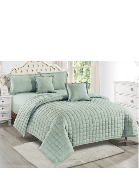 Summer single and a half bed sheet, plain, compressed, consisting of 4 pieces, to give you a refreshing summer, size 170*210 cm