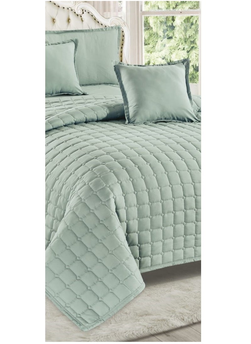 Summer single and a half bed sheet, plain, compressed, consisting of 4 pieces, to give you a refreshing summer, size 170*210 cm