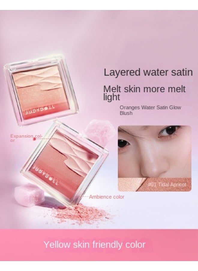 water Satin Blush - Natural, Long-lasting, Smudge-proof, Brightening For Yellow Undertones, Expanding And Contouring Shades, Highlighter - Image 2