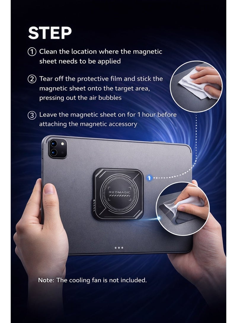 ريد ماجيك صفيحة مغناطيسية حرارية من نوبيا ريد ماجيك لمبرد الهاتف والايباد – قطعتان بقياس 2.7 إنش مع لاصق قوي – متوافقة مع معظم مبردات الهواتف والايباد والملحقات المغناطيسية - Image 5