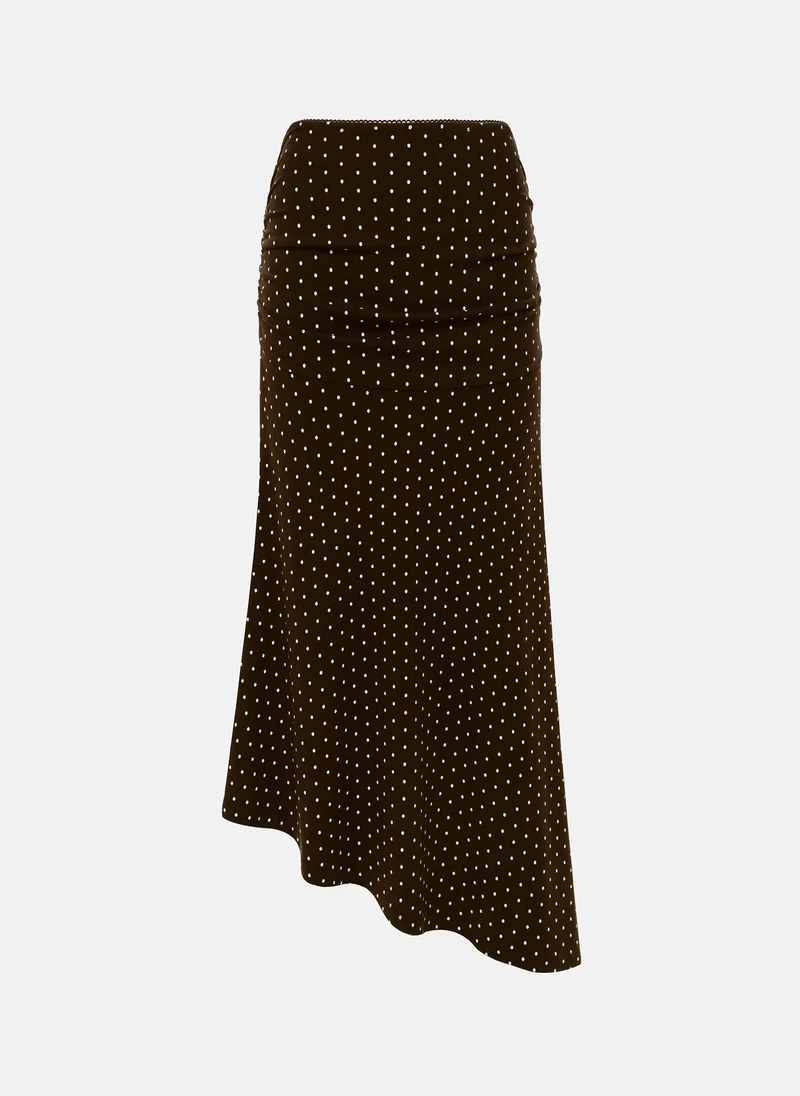 Lichi  Polka dot viscose midi skirt for Women | Best Price UAE