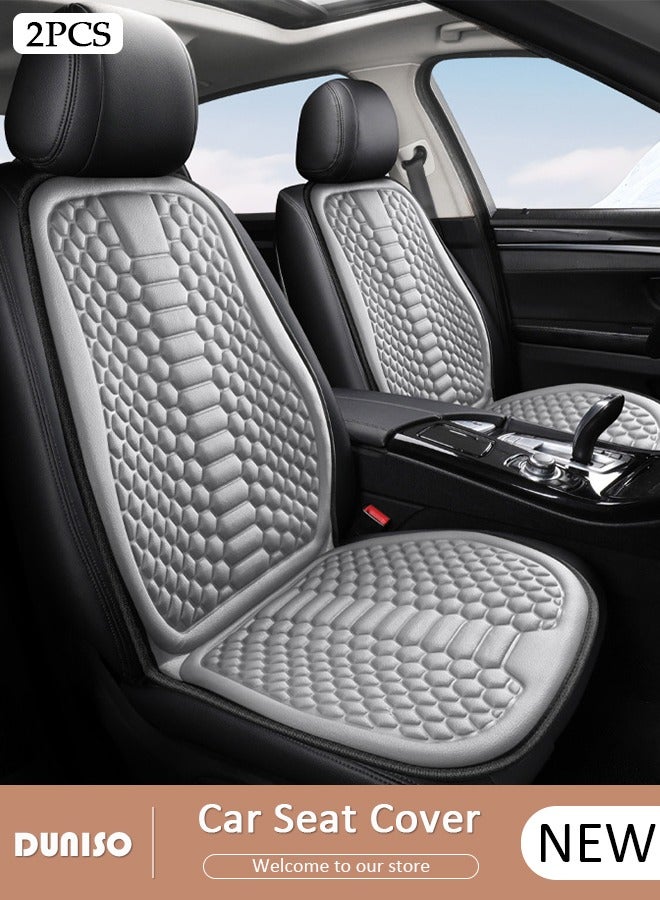 DUNISO 2pcs Auto Breathable Universal Four Seasons Front Car Seat Covers Luxury Include Front Car Seat Protector Compatible with 95% Vehicle Fit for Cars Truck SUV or Vans - Image 1