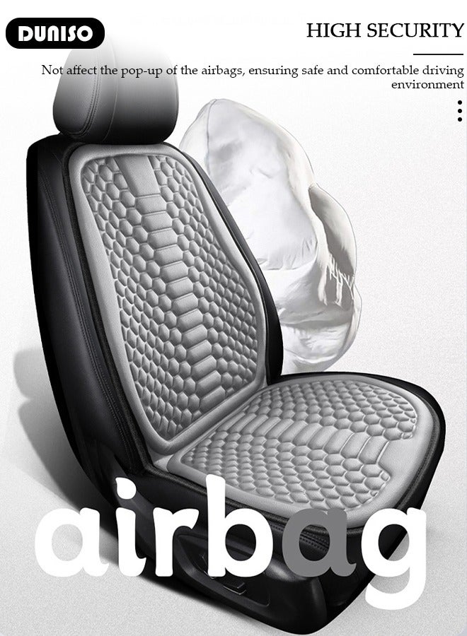 DUNISO 2pcs Auto Breathable Universal Four Seasons Front Car Seat Covers Luxury Include Front Car Seat Protector Compatible with 95% Vehicle Fit for Cars Truck SUV or Vans - Image 2