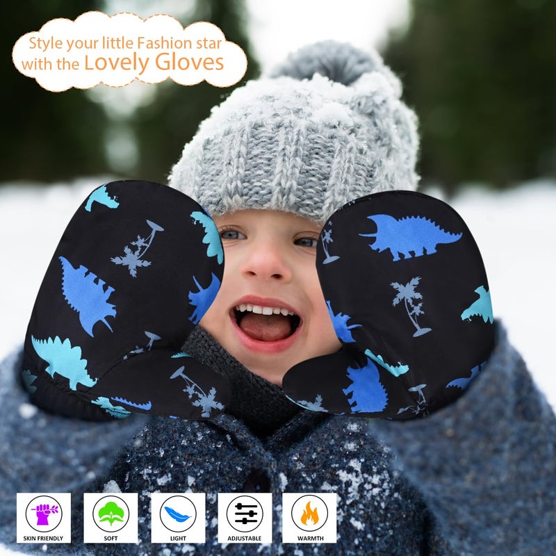 Weradau Fleece Lined Mittens for Baby Boys Girls,Baby Toddler Little Kids Winter Warm Gloves Mittens(6-24 months) - Image 2