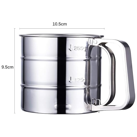 HMYZ HMYZ Premium Stainless Steel Flour Sifter for Baking Durable Mesh Sieve Kitchen Tool with Comfortable Handle Ideal for Powdering Sugar Cocoa and More - Image 2