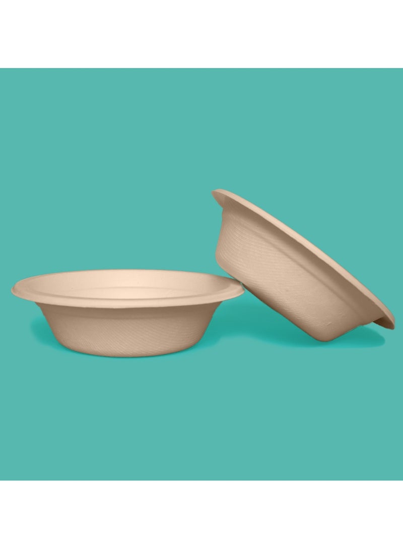 ECO SOUL وعاء من بقايا قصب السكر، 16 أونصة دائري، 10 قطع (غير مبيض) - Image 1