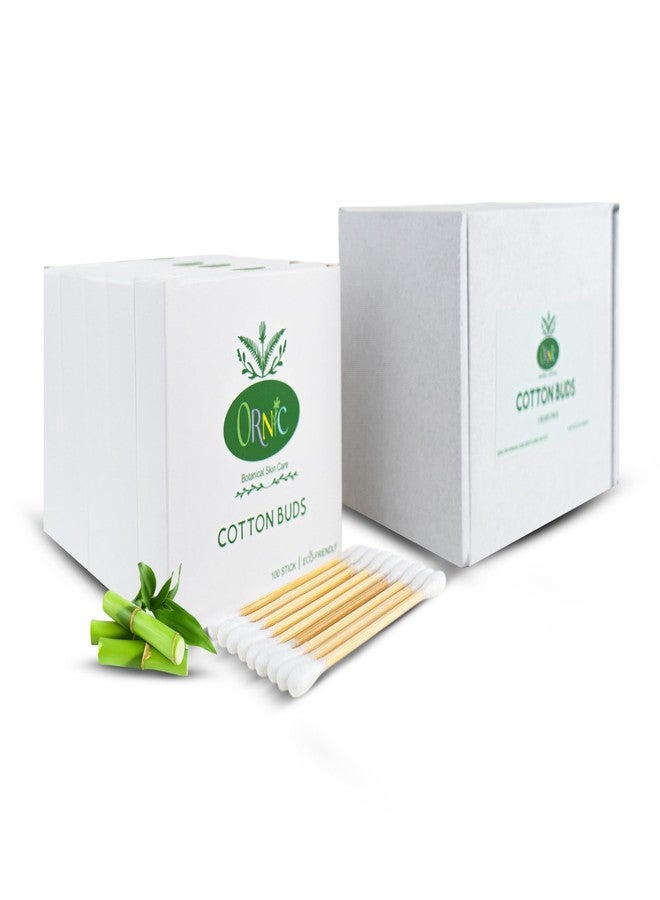 ORNIC Premium Bamboo Cotton Swabs -500 Ultra -Soft Organic Cotton Buds - Lint - Free, Durable Bamboo Sticks - Biodegradable Eco - Friendly Q Tips for Makeup, Skincare, Baby Care & Personal Hygiene - Image 1