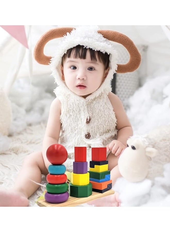 Three Columns Building Blocks Rainbow Tower Three Pylons Demolition Puzzle Building Blocks Geometric - Image 4