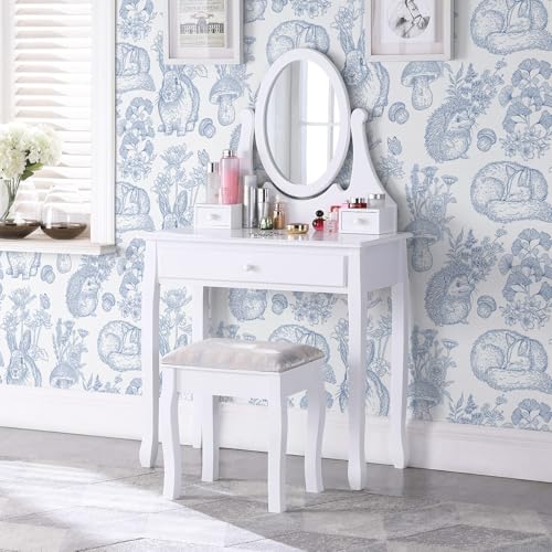 Hopepak 17.3''x394'' Peel and Stick Wallpaper Modern Self Adhesive Removable Wall Paper Blue Cute Animal Waterproof Contact Paper for Bedroom Bathroom Cabinets Decor Vinyl - Image 3
