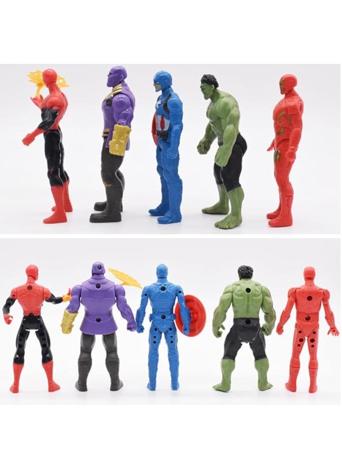 general Marvel's Avengers characters, Hulk, Thor, Iron Man, Spider and Captain United States anime figurines pop model action figures PVC dolls collectible playset - Image 3