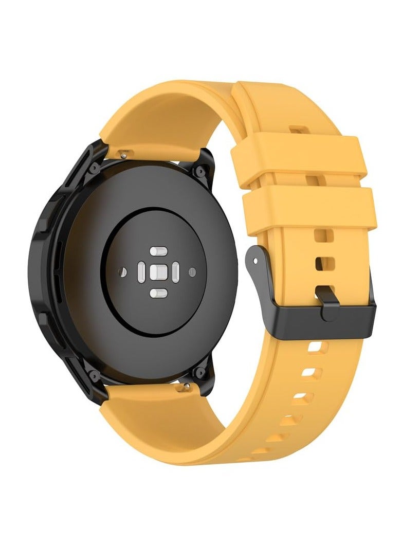 Strap for Xiaomi Watch S1/S1 Active/Mi Watch, Silicone Soft Replacement Strap Watch GT 3 Pro 46 mm/GT 3 46 mm/GT Runner/GT 2 46 mm/Watch 3 Pro Size Strap 22mm  (Yellow)