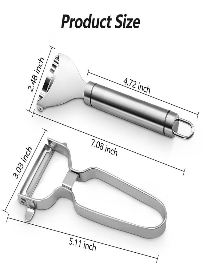 ابناوك مقشرة ذرة من الفولاذ المقاوم للصدأ من أبناوك، أداة سحرية لتقشير كيزان الذرة، دراس ذرة فاخر من الفولاذ المقاوم للصدأ بمقبض مريح، مزيل كيزان الذرة (2 × مقشرة ذرة + 1 × مقشرة خضار) - Image 5