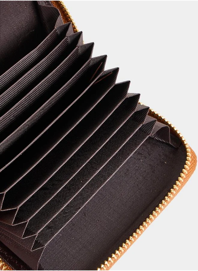 Styli Textured 2 Tone Wallet with Zip Closure