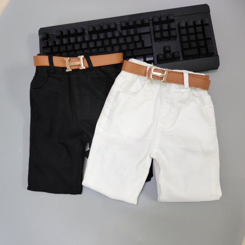 Children'S Wear Children'S Ripped Jeans Spring Children'S Autumn New White Trousers Baby Fashion Casual Ripped Pants - Image 5