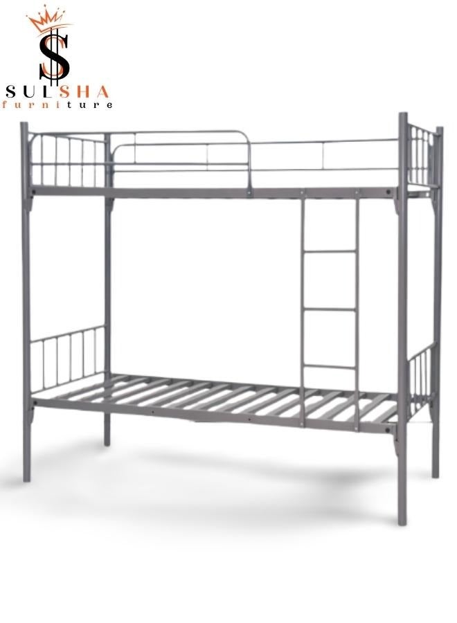 ALWASIT HOME Heavy Duty Bunk Bed 90x190 Cm Grey Color - Image 1