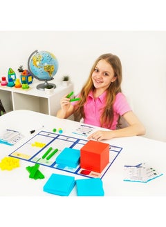 Simply magic 140+1 PCS Colorful Base Ten Blocks & Activities Set - Base Ten Blocks Classroom Set, Base 10 Math Manipulatives, Place Value Blocks Mat, Ones Tens Hundreds Blocks, Math Counters Cubes  - Image 2