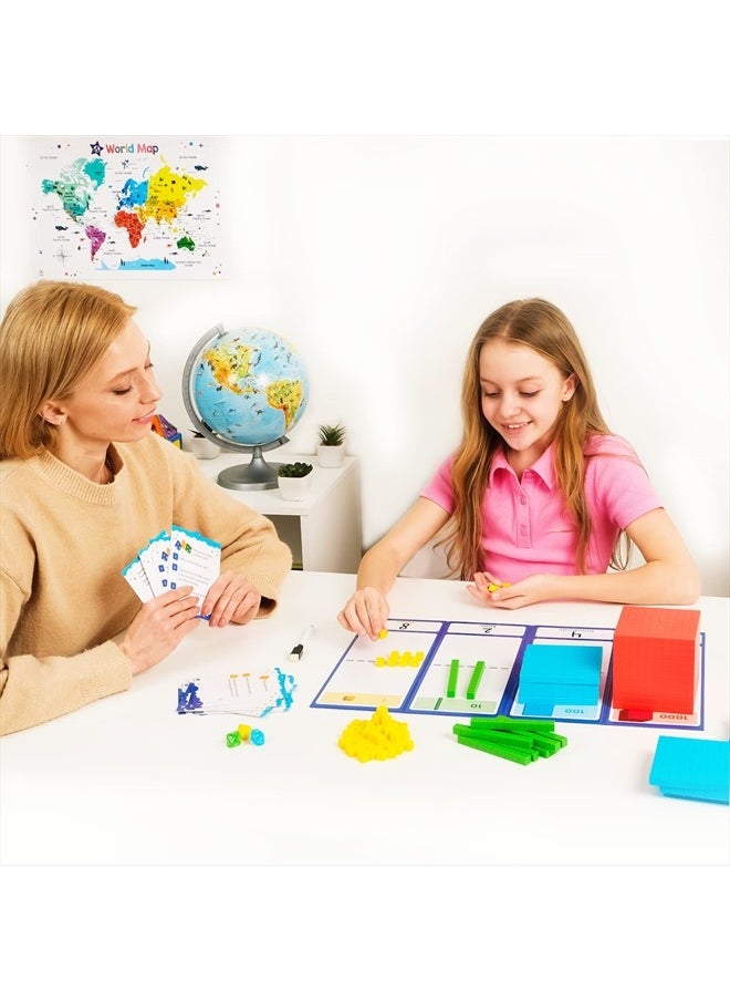 Simply magic - 140+1 PCS Colorful Base Ten Blocks & Activities Set - Base Ten Blocks Classroom Set, Base 10 Math Manipulatives, Place Value Blocks Mat, Ones Tens Hundreds Blocks, Math Counters Cubes - Image 1