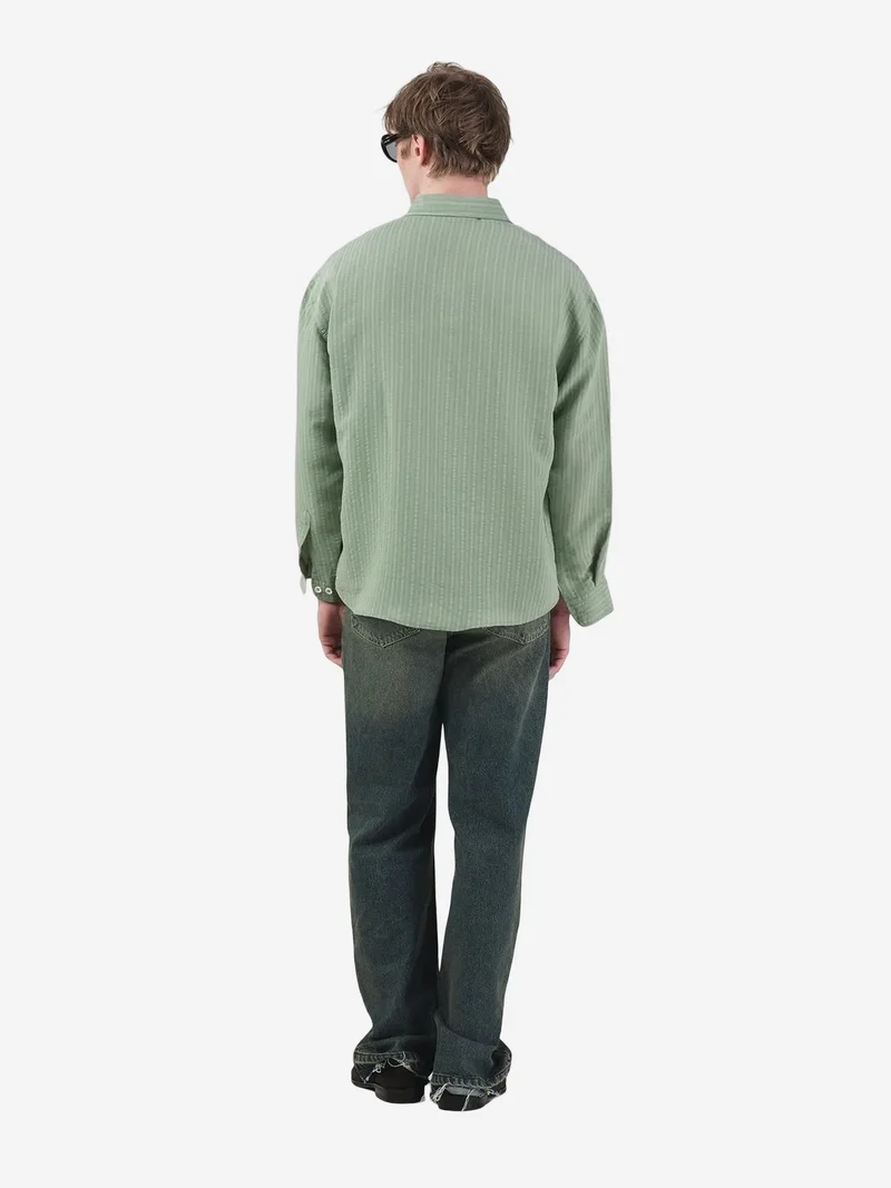 Giesto Mint Green GIESTO Casual Striped Long Sleeve Button-Up Shirt for Men | Best Price UAE