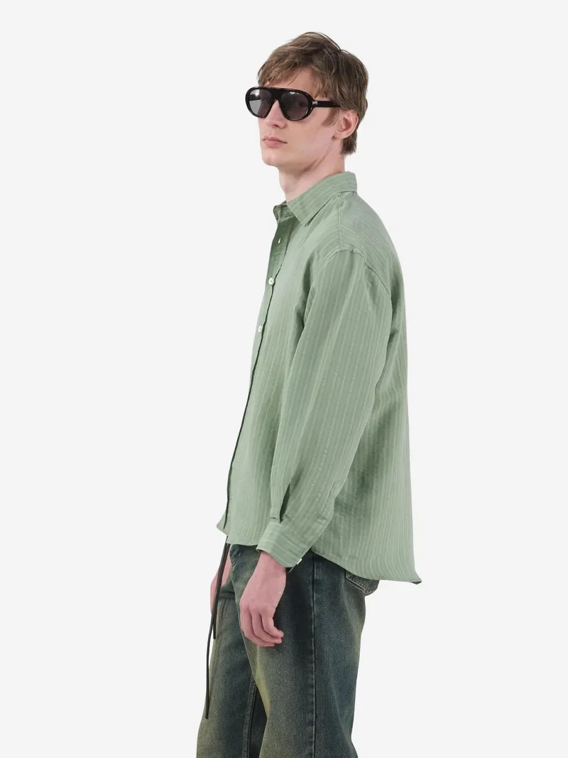 Giesto Mint Green GIESTO Casual Striped Long Sleeve Button-Up Shirt for Men | Best Price UAE