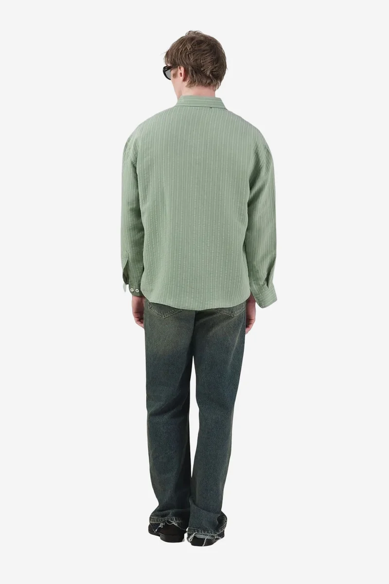 Giesto Mint Green GIESTO Casual Striped Long Sleeve Button-Up Shirt for Men | Best Price UAE