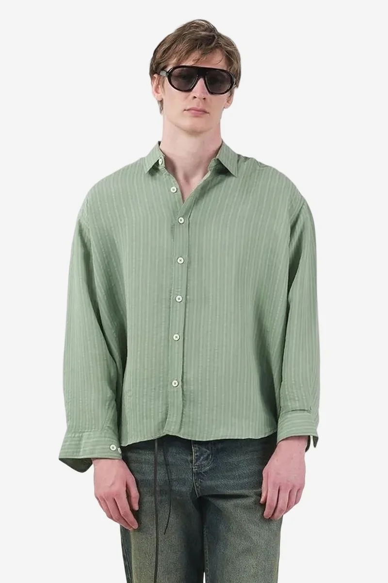 GIESTO Casual Striped Long Sleeve Button-Up Shirt
