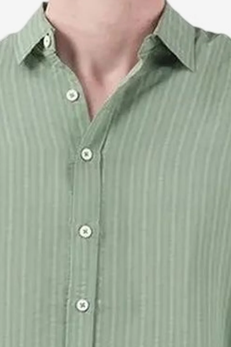 Giesto Mint Green GIESTO Casual Striped Long Sleeve Button-Up Shirt for Men | Best Price UAE