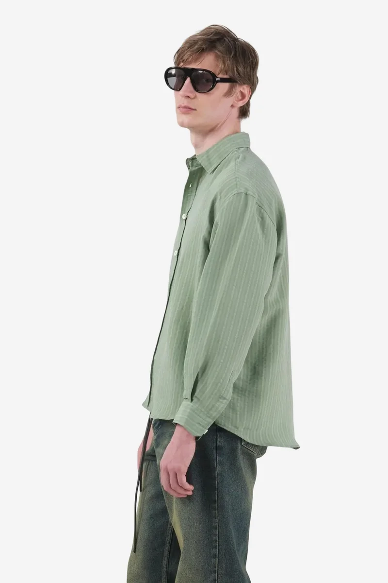 Giesto Mint Green GIESTO Casual Striped Long Sleeve Button-Up Shirt for Men | Best Price UAE