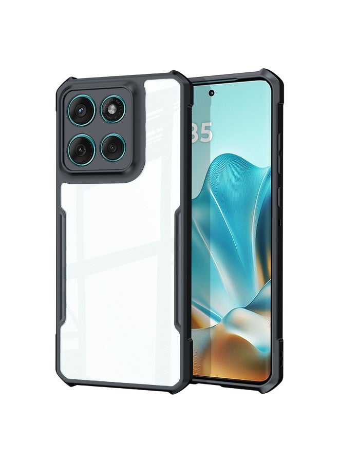 SanHu for Motorola G86 Power 5G Case, Ultra Thin Lightweight, Soft TPU Bumper, Acrylic Clear Back Cover Motorola G86 Power 5G, Black - Image 1