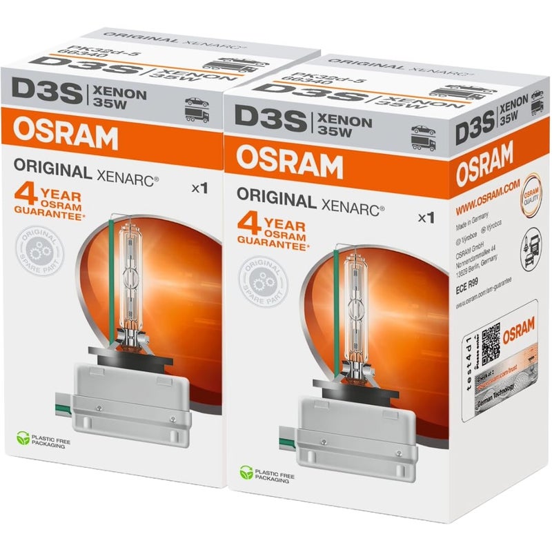Osram 66340HBI Xenarc 35W D3S PK32D-5 4600K HID Xenon Light Bulb (2 Pack) - Image 1