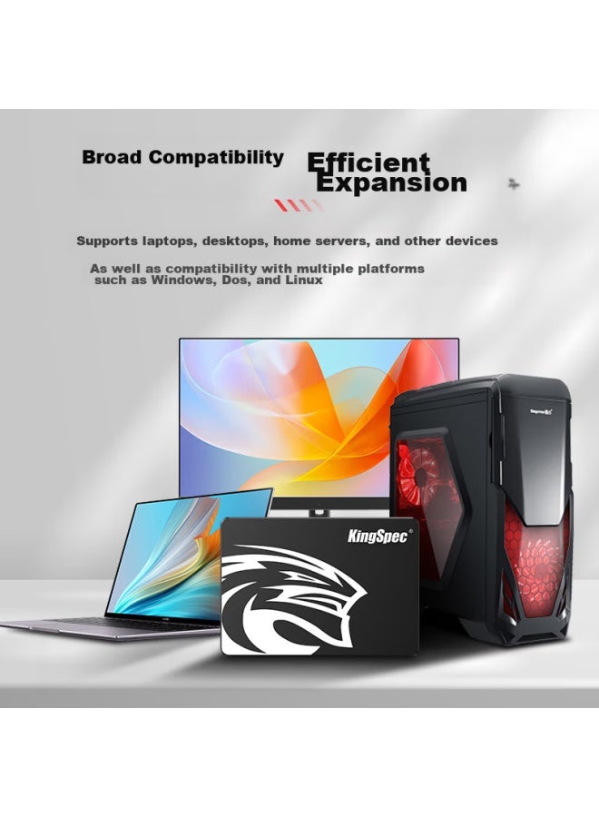 KingSpec كينغسبك 256 جيجابايت SSD، واجهة ساتا 3.0، 2.5 بوصة، TLC NAND، سرعة قراءة 500 ميجابايت/ثانية، متوافق مع الكمبيوتر المكتبي/اللاب توب - Image 4