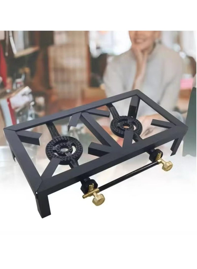 Denx 2 burner gas stove black - Image 4