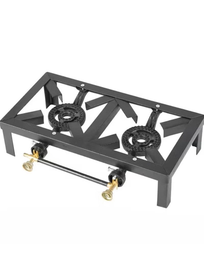 Denx 2 burner gas stove black - Image 2