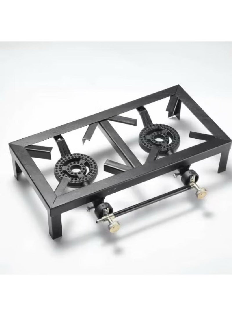 Denx 2 burner gas stove black - Image 1