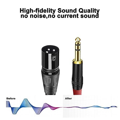 Seefeful (2PACK/11.8inch) XLR to 1/4 TRS Stereo Adapter,XLR Male to 1/4 Inch (6.35mm) Balanced Microphone Stereo Audio Converter AdapterCable - Image 3