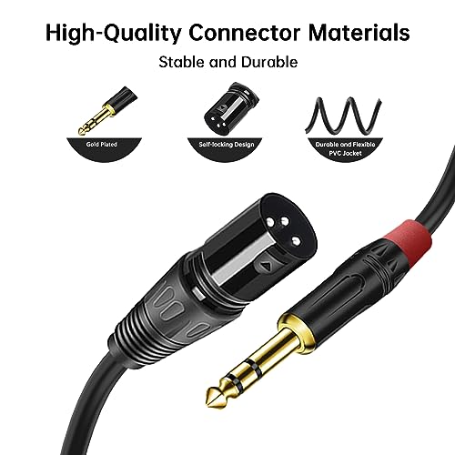 Seefeful (2PACK/11.8inch) XLR to 1/4 TRS Stereo Adapter,XLR Male to 1/4 Inch (6.35mm) Balanced Microphone Stereo Audio Converter AdapterCable - Image 5