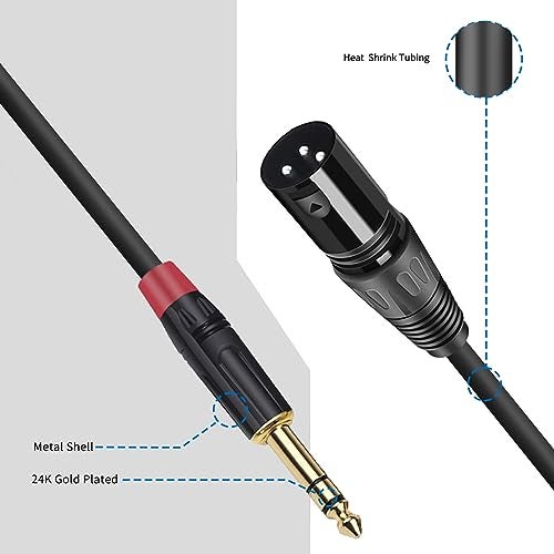 Seefeful (2PACK/11.8inch) XLR to 1/4 TRS Stereo Adapter,XLR Male to 1/4 Inch (6.35mm) Balanced Microphone Stereo Audio Converter AdapterCable - Image 4