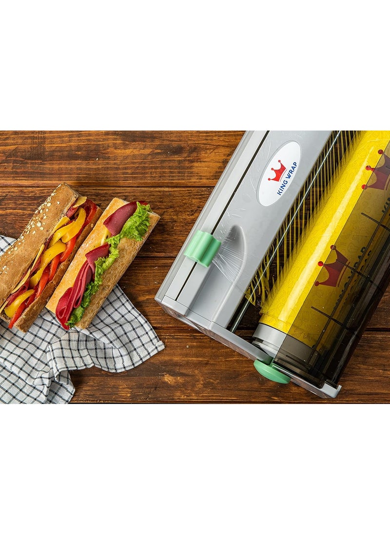 King Wrap Easy Cut Dispenser Cling Film with Cutter