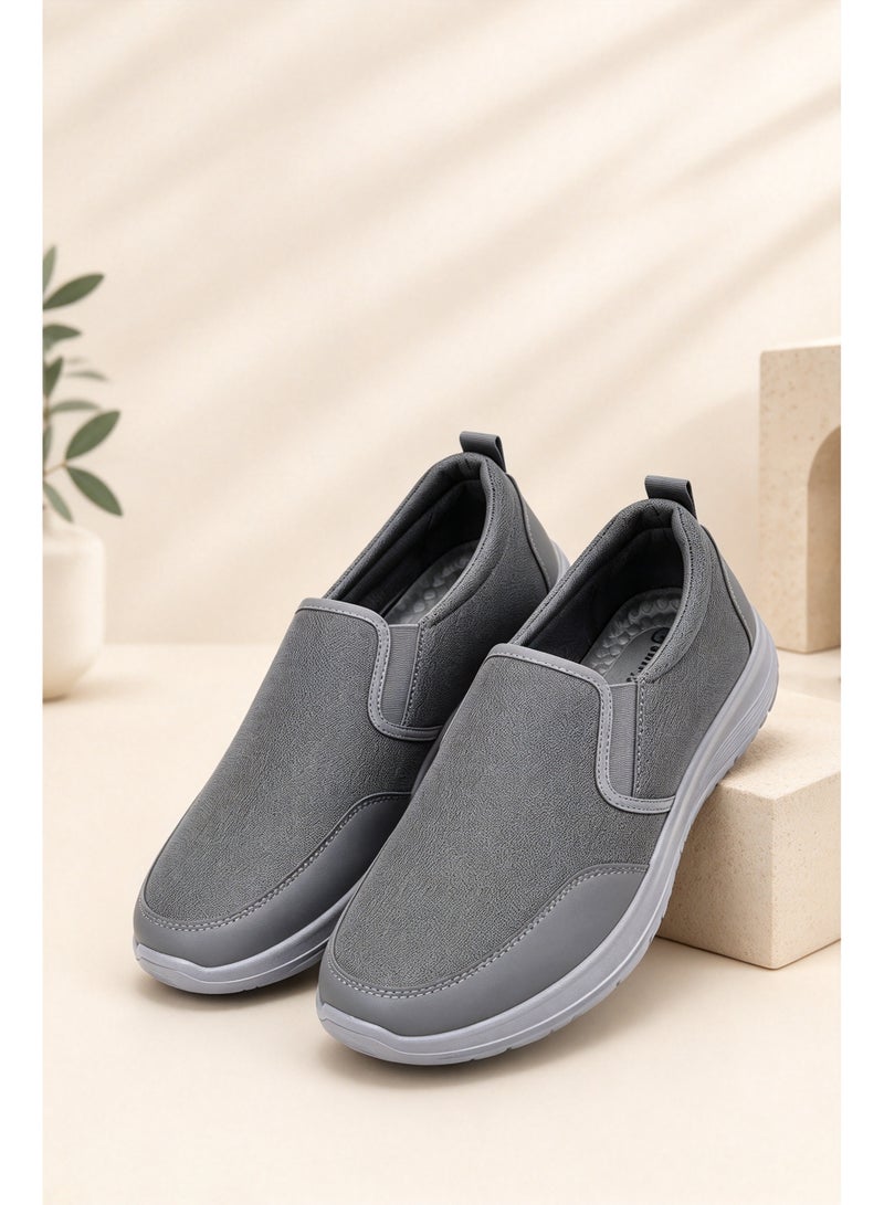 Amity Men's Orthopedic Slip-On Walking Loafers with Arch Support, Soft Microfiber Leather - Image 1