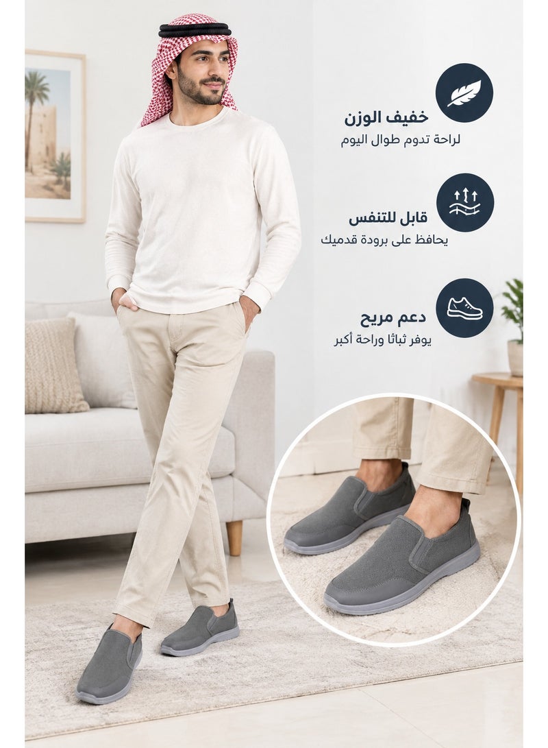 Amity Men's Orthopedic Slip-On Walking Loafers with Arch Support, Soft Microfiber Leather - Image 3