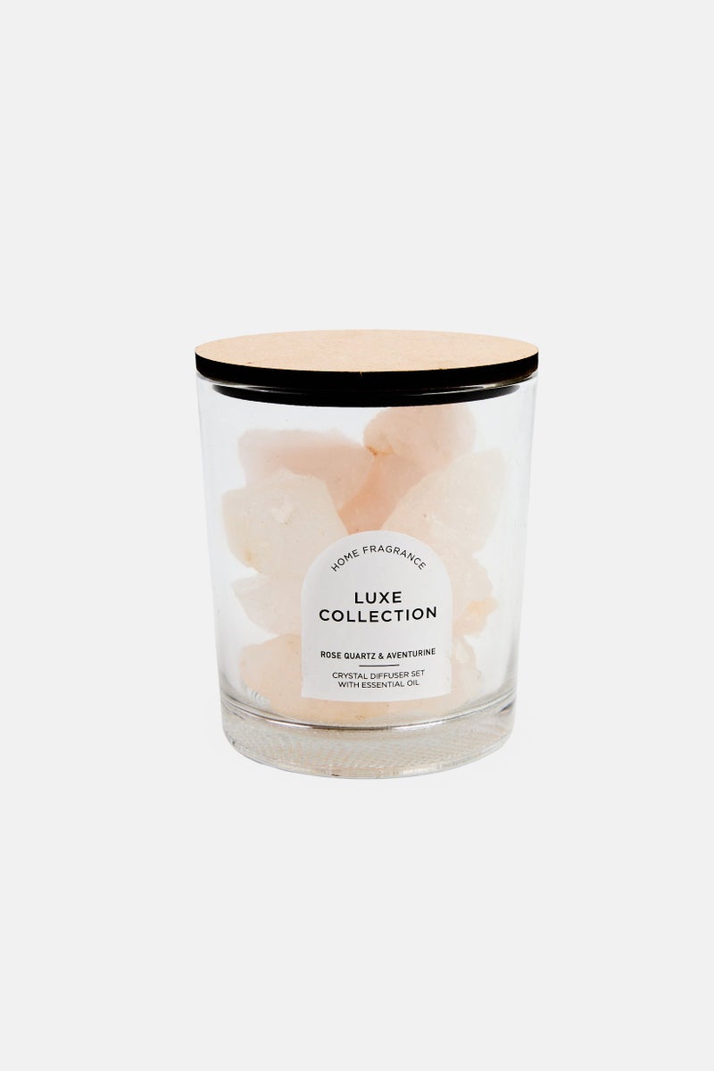 LUXE Rose Quartz And Aventurine Crystal Diffuser Set With Essential Oil 10ml - Image 2