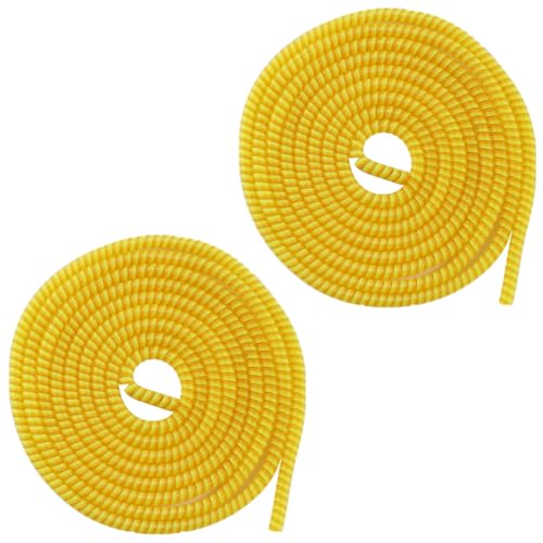 Florican Full Size 1.4 Meter (2 Pcs) Spiral Cable Protector Suitable for All iPhone/Android Mobile Charging Cables (Yellow) - Image 1