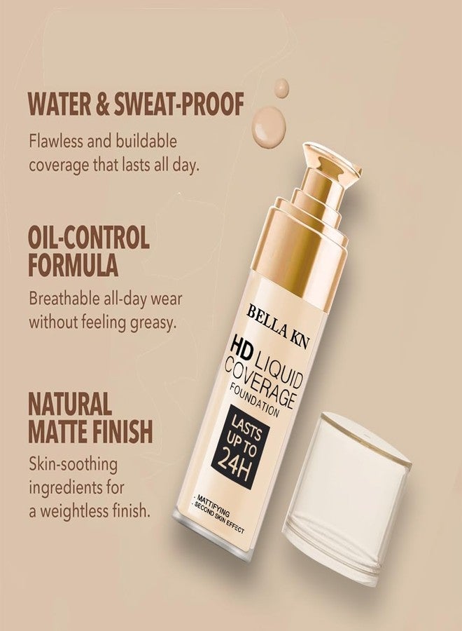 Adbeni Imported HD Liquid Coverage Foundation | Waterproof, Mattifying Effect, Lasts Up to 24 Hours | Flawless Finish & Long-Lasting Wear - Image 3