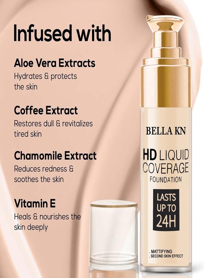 Adbeni Imported HD Liquid Coverage Foundation | Waterproof, Mattifying Effect, Lasts Up to 24 Hours | Flawless Finish & Long-Lasting Wear - Image 5