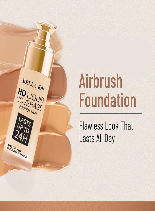 Adbeni Imported HD Liquid Coverage Foundation | Waterproof, Mattifying Effect, Lasts Up to 24 Hours | Flawless Finish & Long-Lasting Wear - Image 2